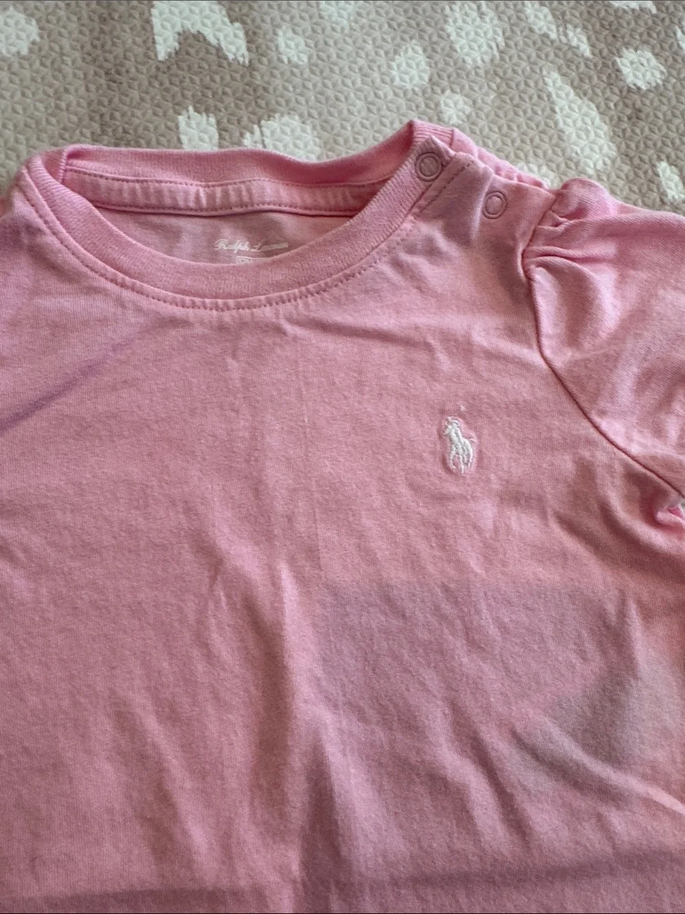 Ralph Lauren Baby Girl Pink Short Sleeve Bodysuit 12M Pony Logo